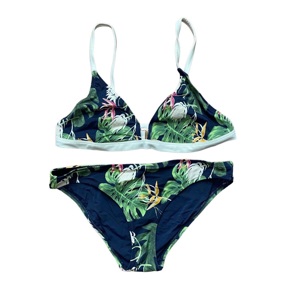 Lively Womens Size Large Small Bikini Set Tropical Triangle Mis Matched Swimwear